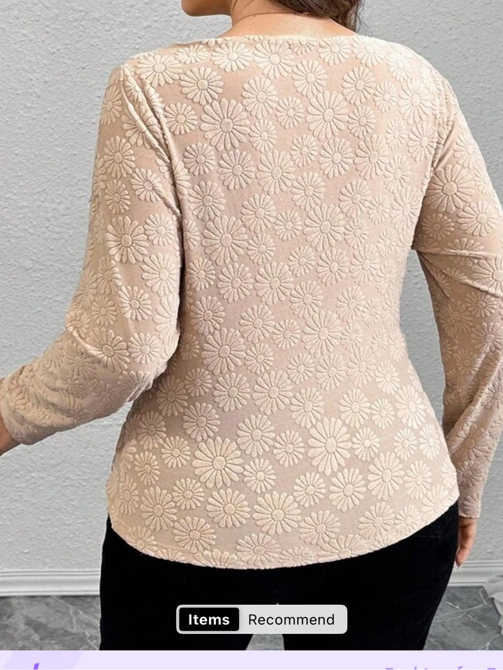 Flower Pattern Blouse - Picture 2 of 5